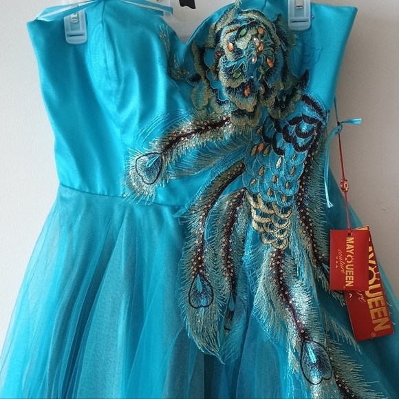 May Queen Prom&Party Peacock Dress Size 12 - Picture 9 of 13